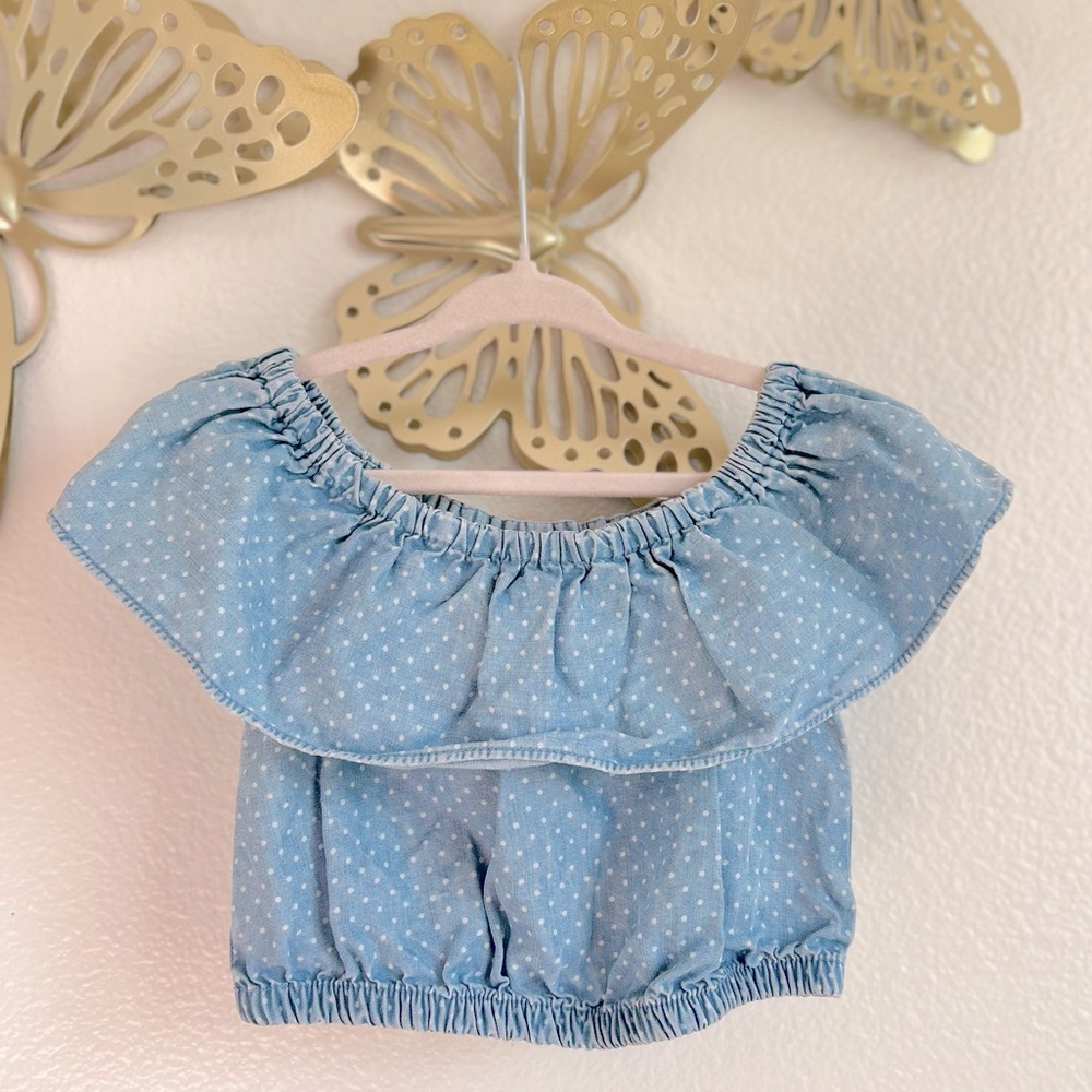 Chambray Polkadot Top